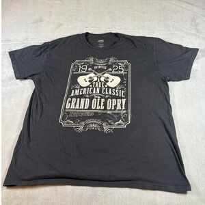 Grand Ole Opry Nashville TN Graphic T-Shirt Mens Large Black Cotton Studded Logo
